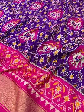 Ikat Saree Purple In Colour