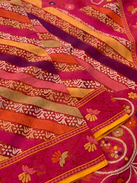 Jamdani Saree Red In Colour