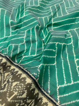 Ikat Saree Sea-Green In Colour