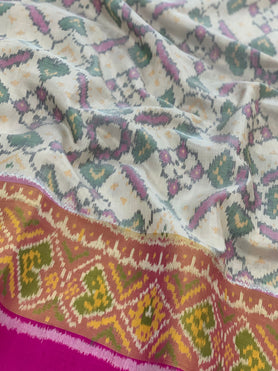 Rajkot Patola Saree Beige In Colour