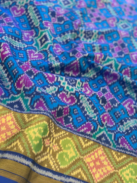 Rajkot Patola Saree Blue In Colour