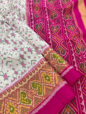Rajkot Patola Saree Cream In Colour