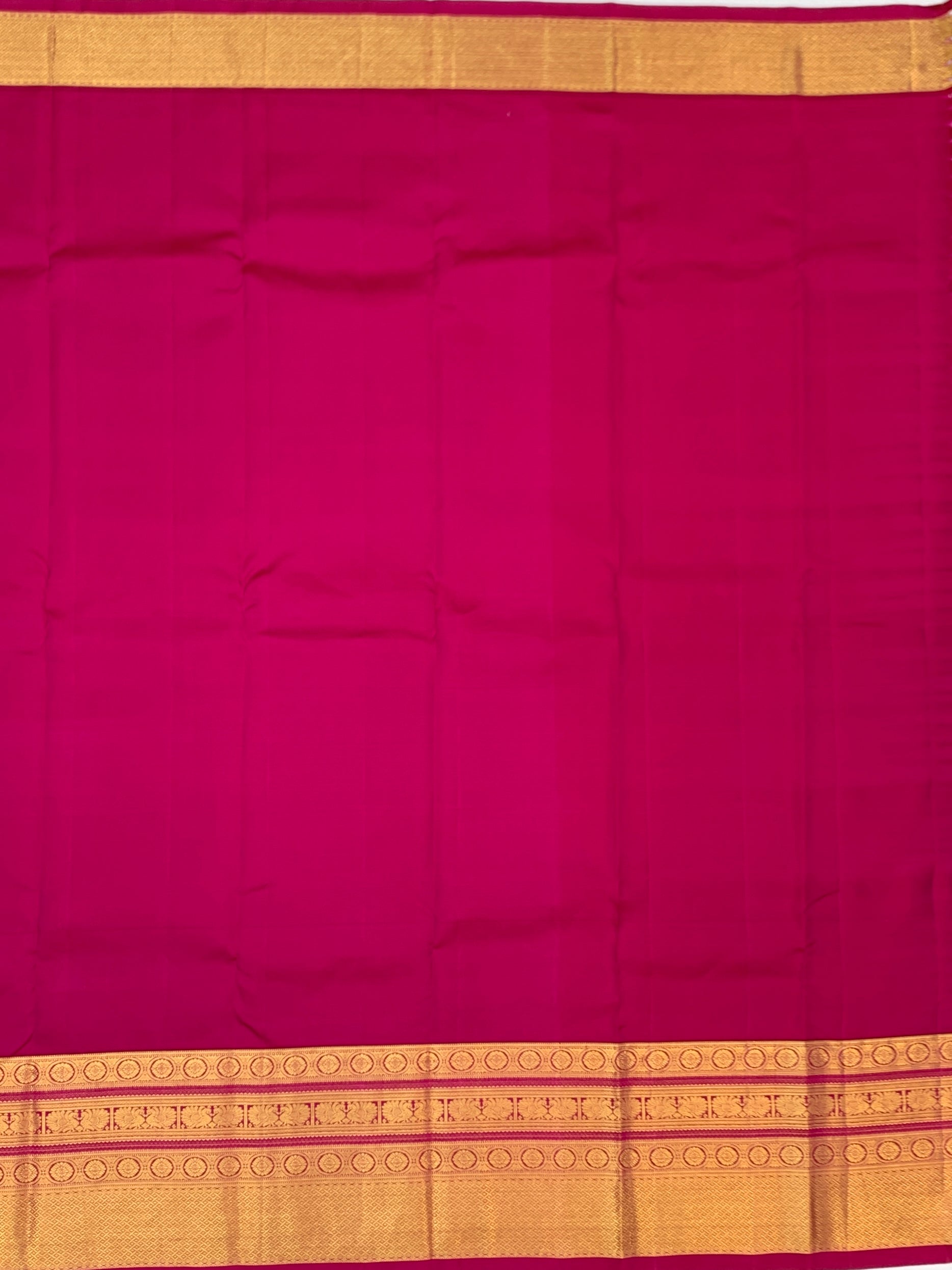 Lime Green and Magenta Kanjeevaram Silk Saree with Temple Border