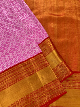 Kanjeevaram Silk Saree Pink In Colour