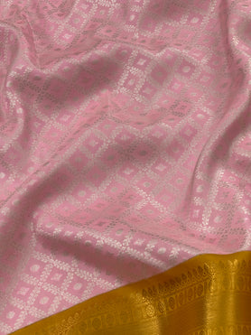 Kanjeevaram Silk Saree Light-Pink In Colour