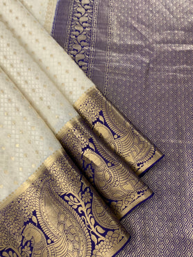 Mysore Silk Saree Cream In Colour