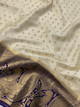 Mysore Silk Saree Cream In Colour