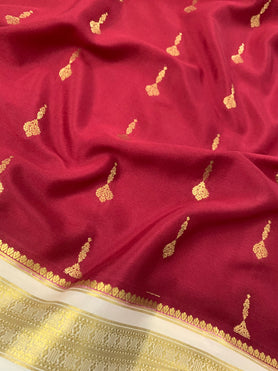 Mysore Silk Saree Maroon In Colour