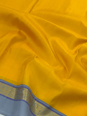 Kanjeevaram Silk Saree Yellow In Colour