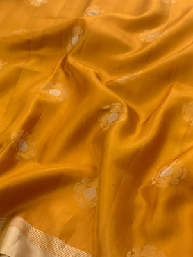 Soft Silk Saree Dark-Mustard In Colour