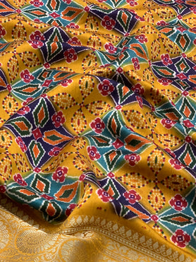 Chiniya Silk Saree Mustard In Colour