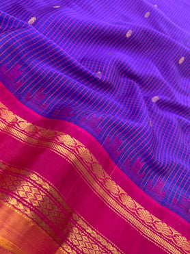 Gadwal Cotton Saree Violet In Colour