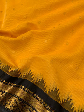 Gadwal Cotton Saree Yellow In Colour