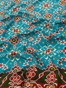 Patan Patola Saree Blue In Colour