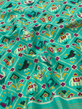 Patan Patola Saree Sea-Green In Colour