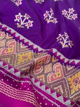 Ikat Aari Work Saree Purple In Colour