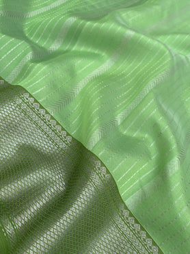 Chanderi Cotton Silk Saree Green In Colour