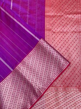 Chanderi Cotton Silk Saree Purple In Colour
