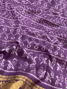 Kanjeevaram Ikat Saree Lilac In Colour