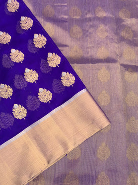 Chanderi Silk Saree violet In Colour