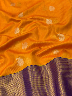 Kanjeevaram Silk Saree Orange In Colour