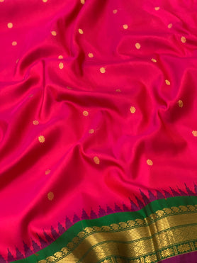 Gadwal Pattu Saree Pink In Colour