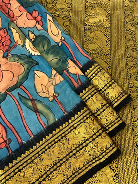 Kalamkari Kanjeevaram Saree