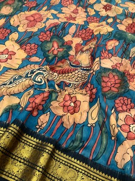 Kalamkari Kanjeevaram Saree