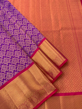 Kanjeevaram Silk Saree Purple In Colour