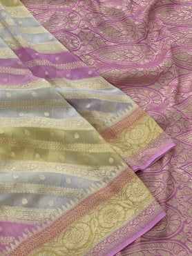 Georgette Banarasi Saree In Multi-Colour