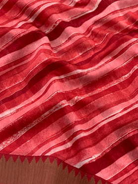 Cotton Prints Saree Dark-Red In Colour