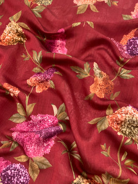 Chiniya Silk Saree Maroon In Colour