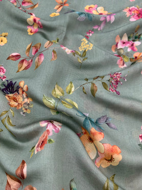 Chiniya Silk Saree Pastel-Green In Colour