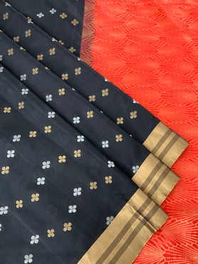 Soft Silk Saree Black In Colour