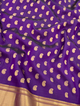 Gadwal Pattu Saree Purple In Colour