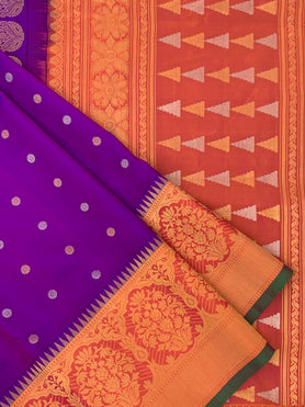 Gadwal Pattu Saree Purple In Colour