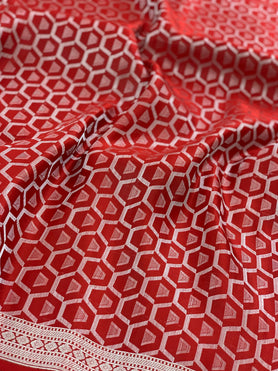 Mashru Silk Saree Red In Colour