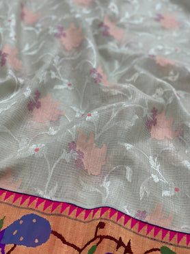 Fusion Tissue Zari kota With Paithani