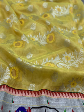 Fusion Tissue Zari Kota With Paithani