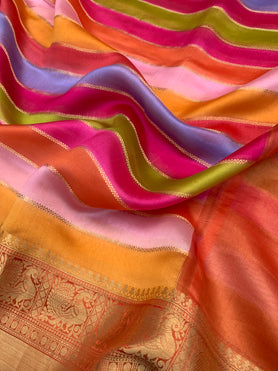 Chanderi Silk Saree In Multi-Colour