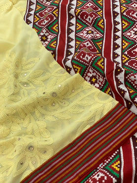 Fusion Chikankari With Patan Patola