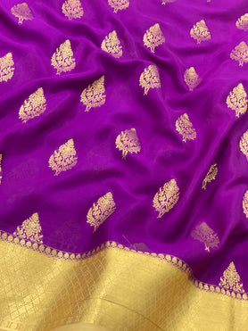 Mysore Silk Saree Purple In Colour