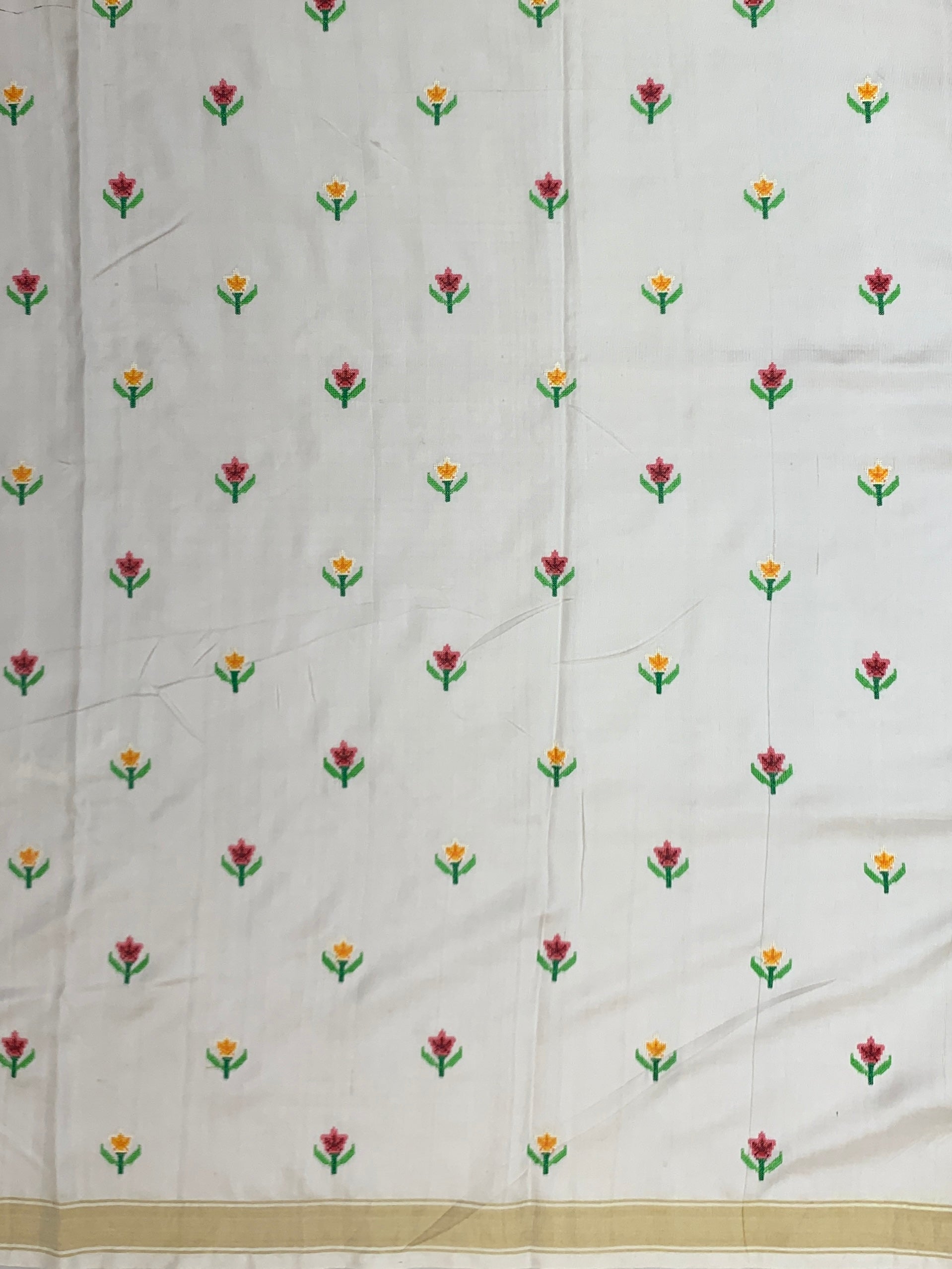 Exquisite Pink Patola Saree with Floral Petite Point Embroidery