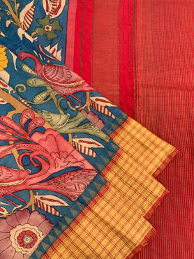 Kalamkari Kanjeevaram Saree