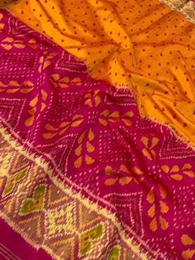 Rajkot Patola Saree Mustard-Yellow In Colour