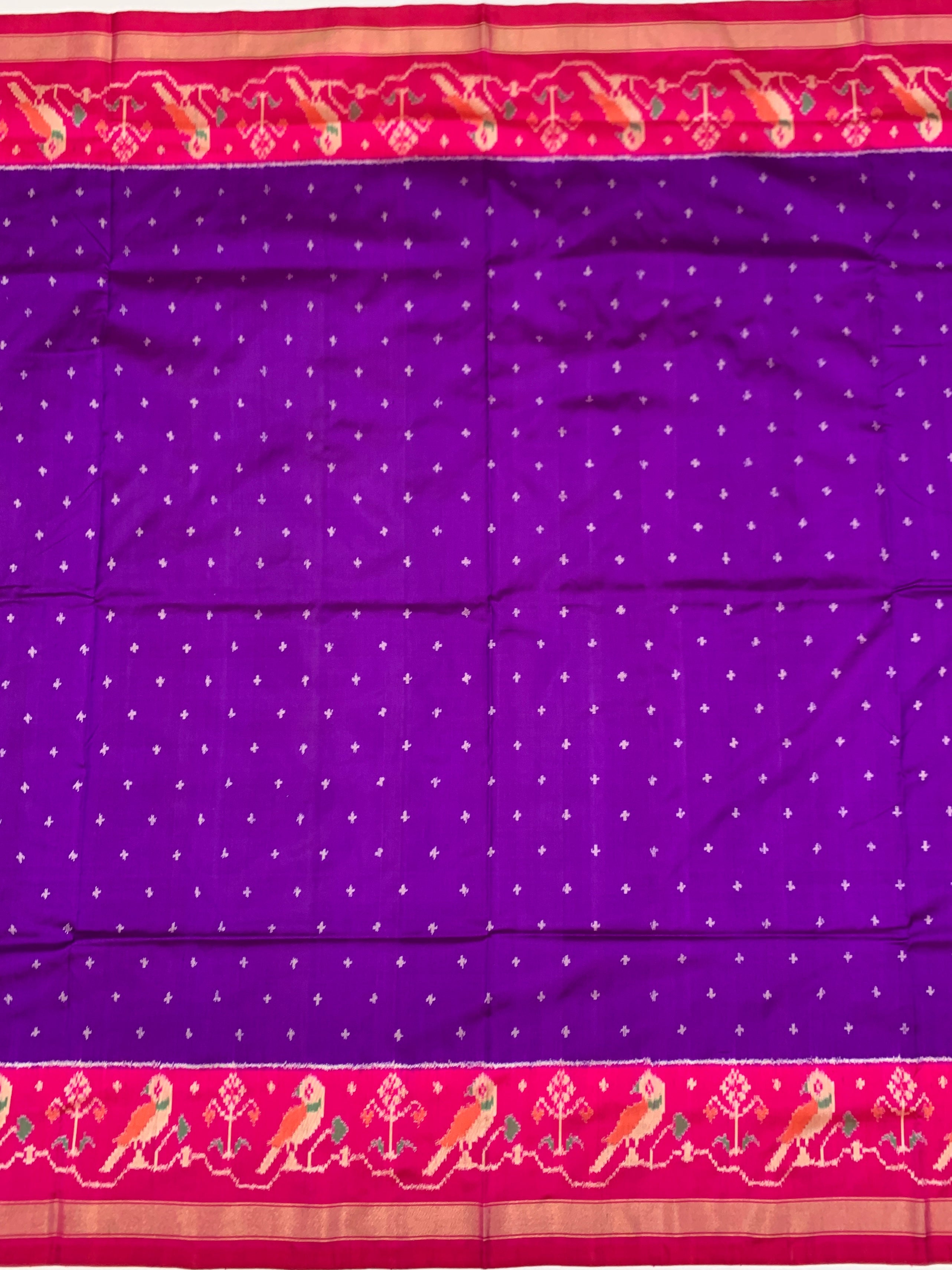 Exquisite Purple & Magenta Ikat Silk Saree