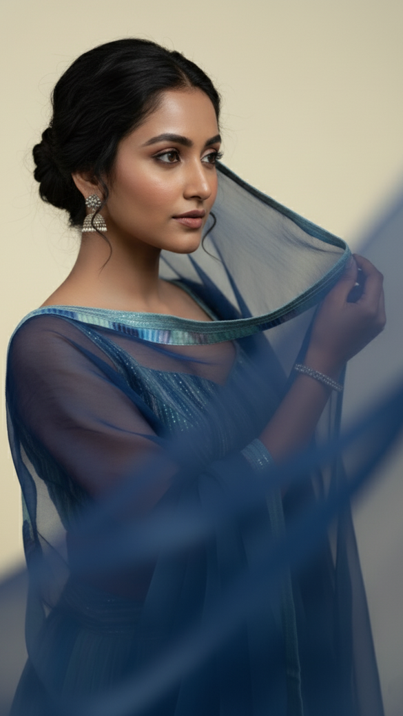 Georgette Lehenga In Multi-Colour