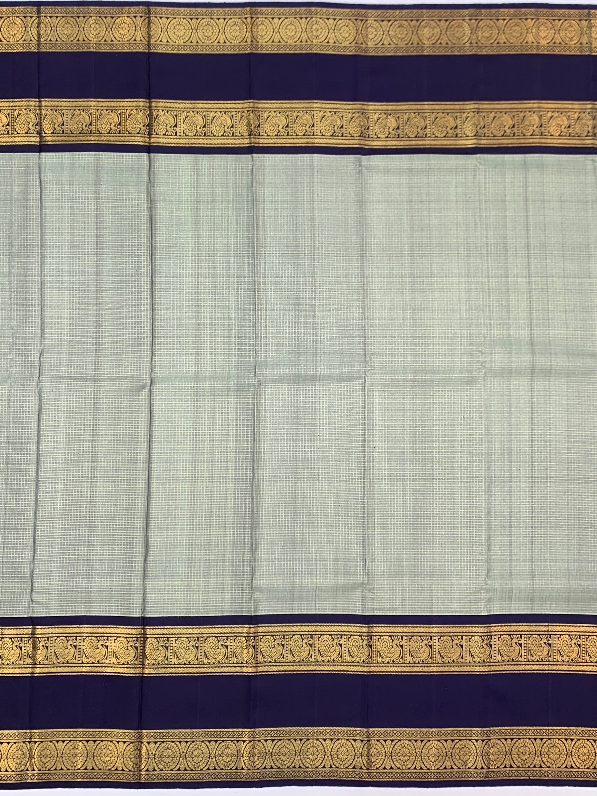 Exquisite Pastel Green & Deep Violet Kanjeevaram Silk Saree