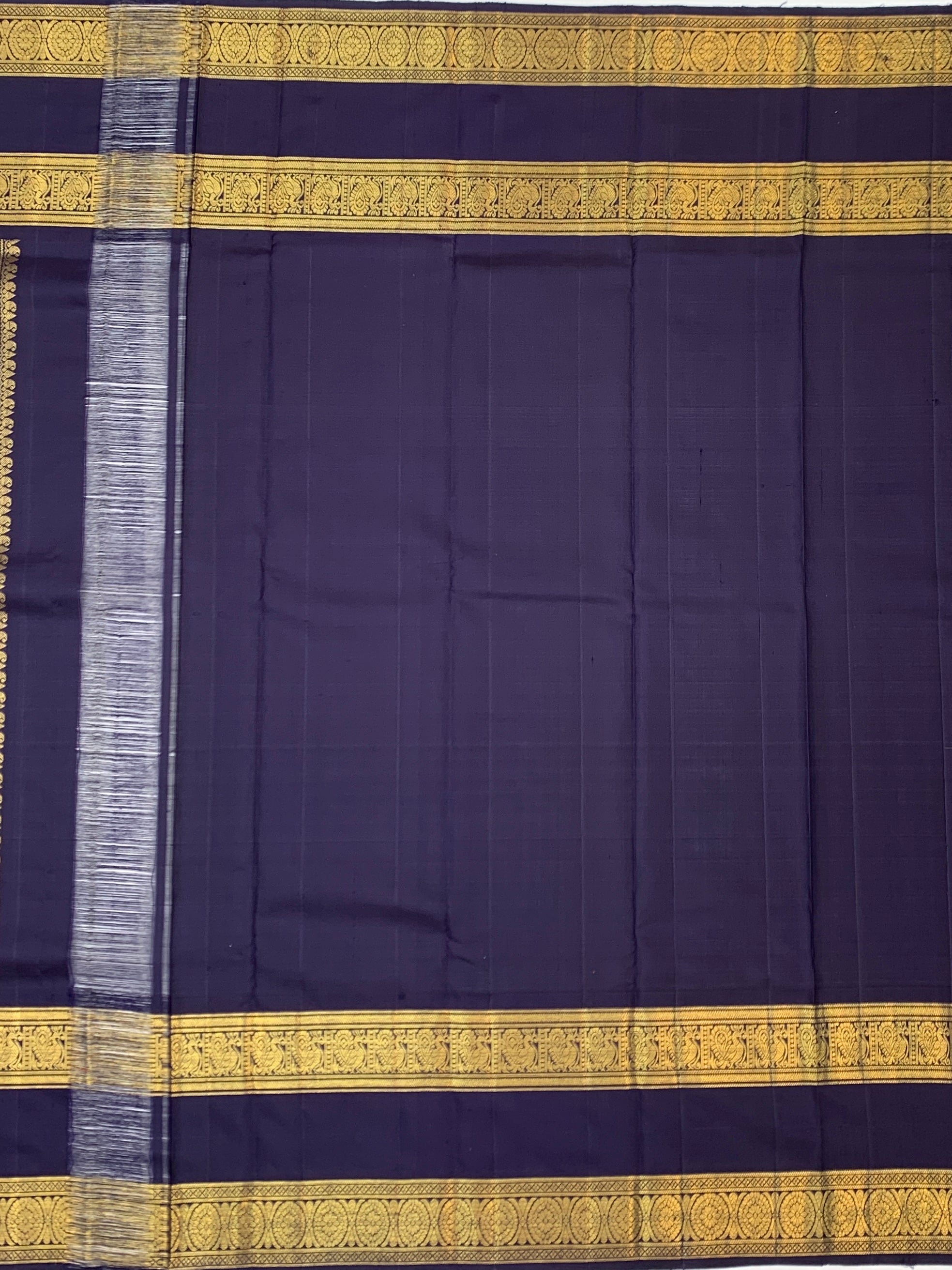 Exquisite Pastel Green & Deep Violet Kanjeevaram Silk Saree