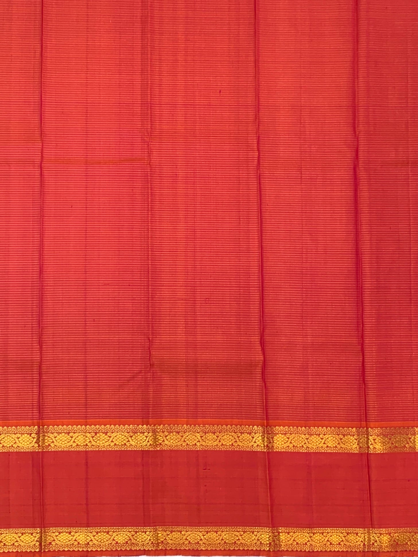 Handwoven Kanjeevaram Silk Saree in Magenta and Coral Orange